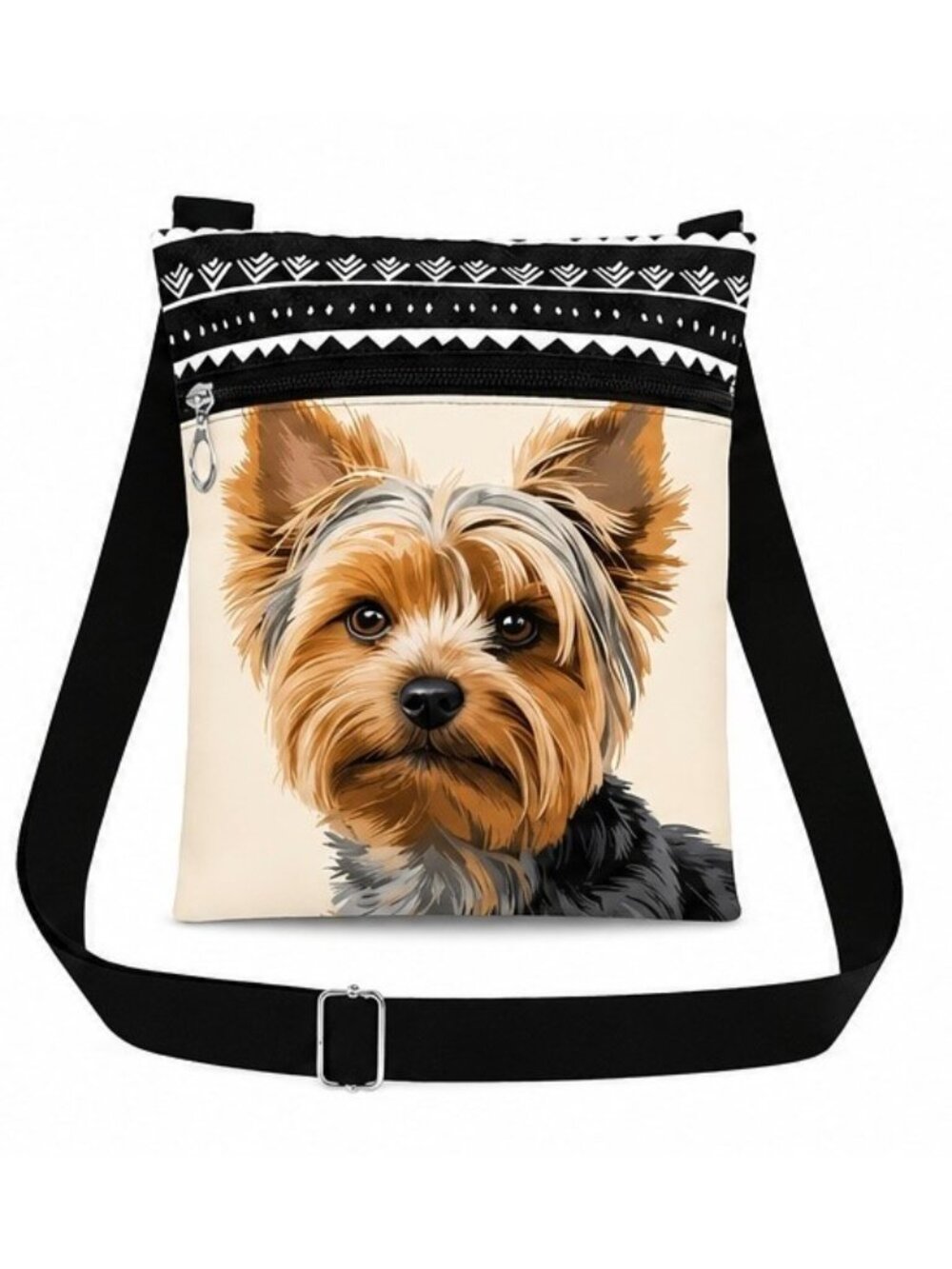 Yorkie Crossbody Bag With Adjustable Strap & Zipper